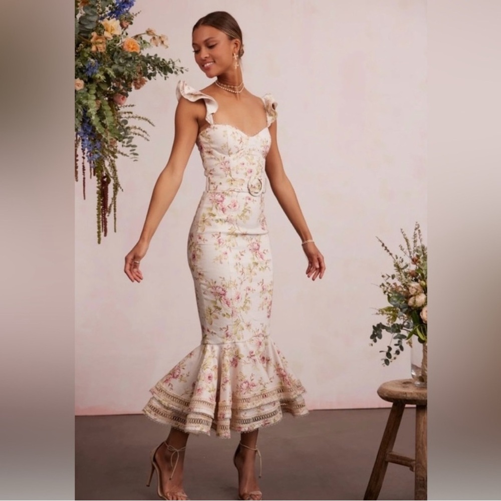 V. Chapman Rosalie Dress in pink rose print